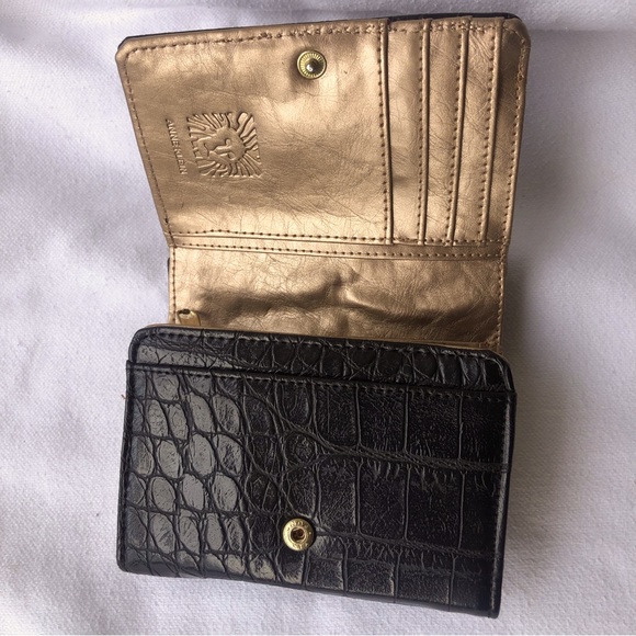 ANNE KLEIN BLACK Croc Embossed Wallet New NWOT - Picture 3 of 10